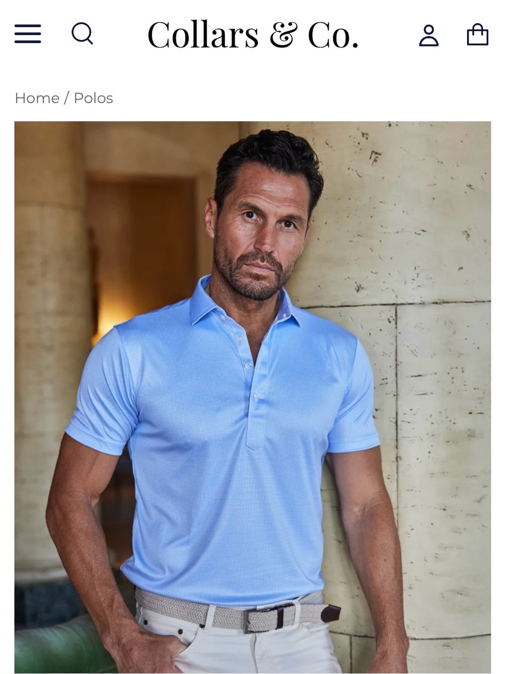 Men's Light Blue Performance Polo Shirt - Breathable Everyday Wear